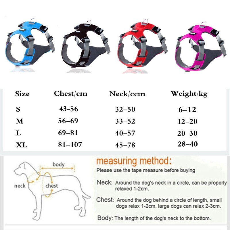 Ham pentru câini pentru animale de companie, din nailon reflectorizant, vestă fără tragere, ham respirabil, ham pentru câini, pentru câini mari, articole de dresaj pentru plimbare în aer liber
