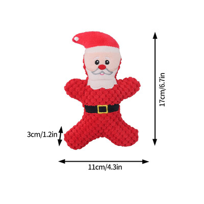 Xmas Pet Dog Plišana igračka za žvakanje Djed Božićnjak Elk Gingerbread Man Donut Cat Dog Christmas Series Cartoon Dog Toy Plišana Squeak Toy Cookies