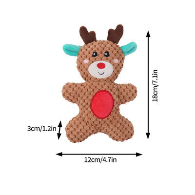 Xmas Pet Dog Plišana igračka za žvakanje Djed Božićnjak Elk Gingerbread Man Donut Cat Dog Christmas Series Cartoon Dog Toy Plišana Squeak Toy Cookies