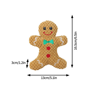 Xmas Pet Dog Plišana igračka za žvakanje Djed Božićnjak Elk Gingerbread Man Donut Cat Dog Christmas Series Cartoon Dog Toy Plišana Squeak Toy Cookies