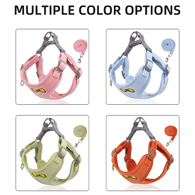 Mājdzīvnieku suņu vestes siksnas komplekts maziem un vidējiem suņiem kaķiem bez vilkšanas, regulējama vilces siksna kucēnam pastaigu skriešanas piederumi