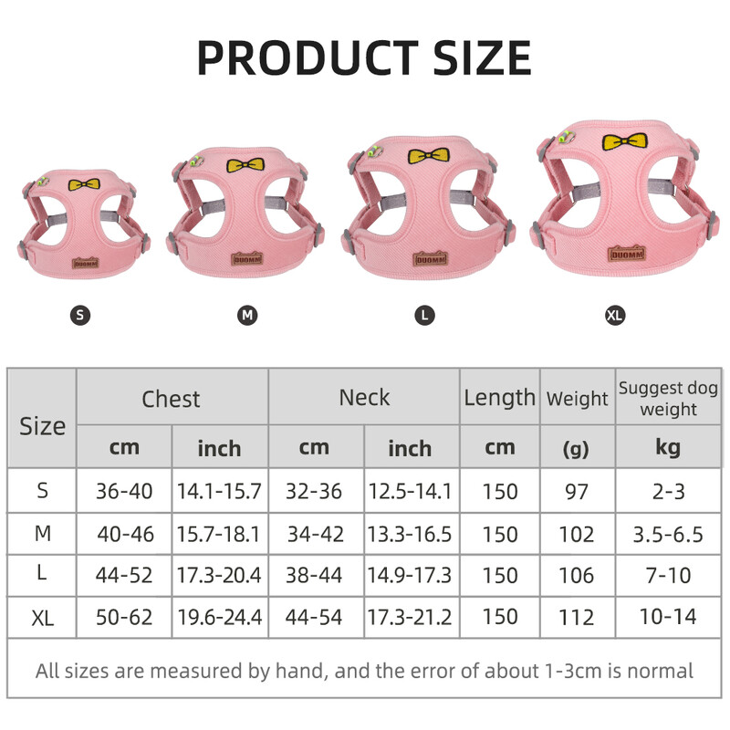 Mājdzīvnieku suņu vestes siksnas komplekts maziem un vidējiem suņiem kaķiem bez vilkšanas, regulējama vilces siksna kucēnam pastaigu skriešanas piederumi