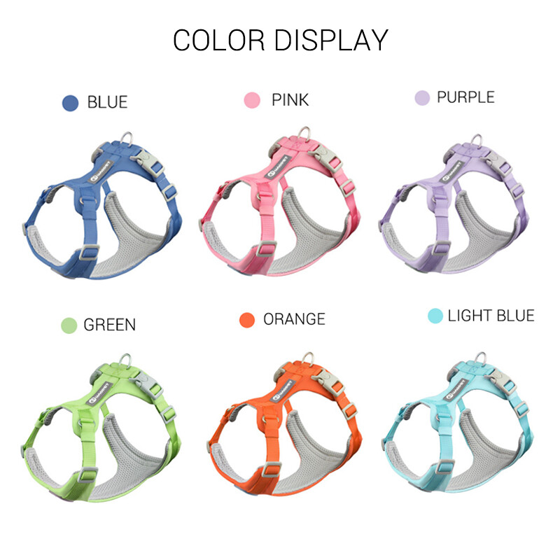 Ham cu plasă de nailon respirabil pentru câini, cu frânghie de plumb, antrenament în aer liber, piept reglabil pentru antrenament de mers în aer liber