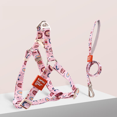 Šunų diržų liemenė ir pavadėlio rinkinys naminių gyvūnėlių liemenių petnešos Reguliuojamas šunų pavadėlis Kvėpuojantis naminių gyvūnėlių diržas mažiems ir vidutiniams šunims Naminių gyvūnų reikmenys