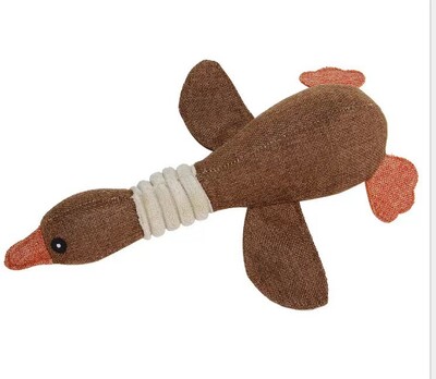 Naminių gyvūnėlių kramtomasis žaislas trispalvis anties garsinis galvosūkis mokomasis pliušinis žaislas, atsparus kramtymui, dantų griežimui ir dantų valymui