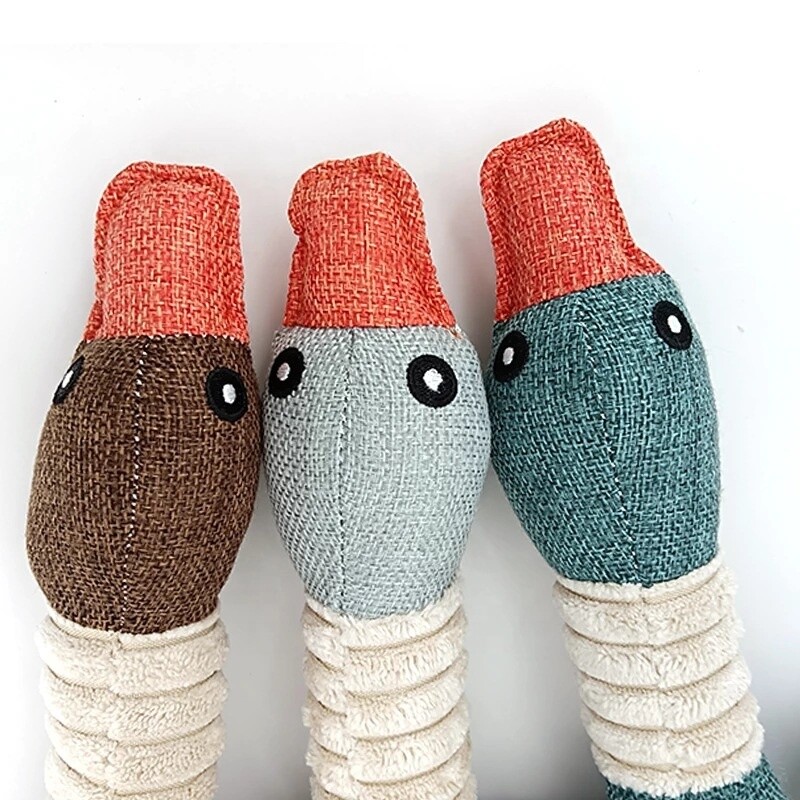 Naminių gyvūnėlių kramtomasis žaislas trispalvis anties garsinis galvosūkis mokomasis pliušinis žaislas, atsparus kramtymui, dantų griežimui ir dantų valymui