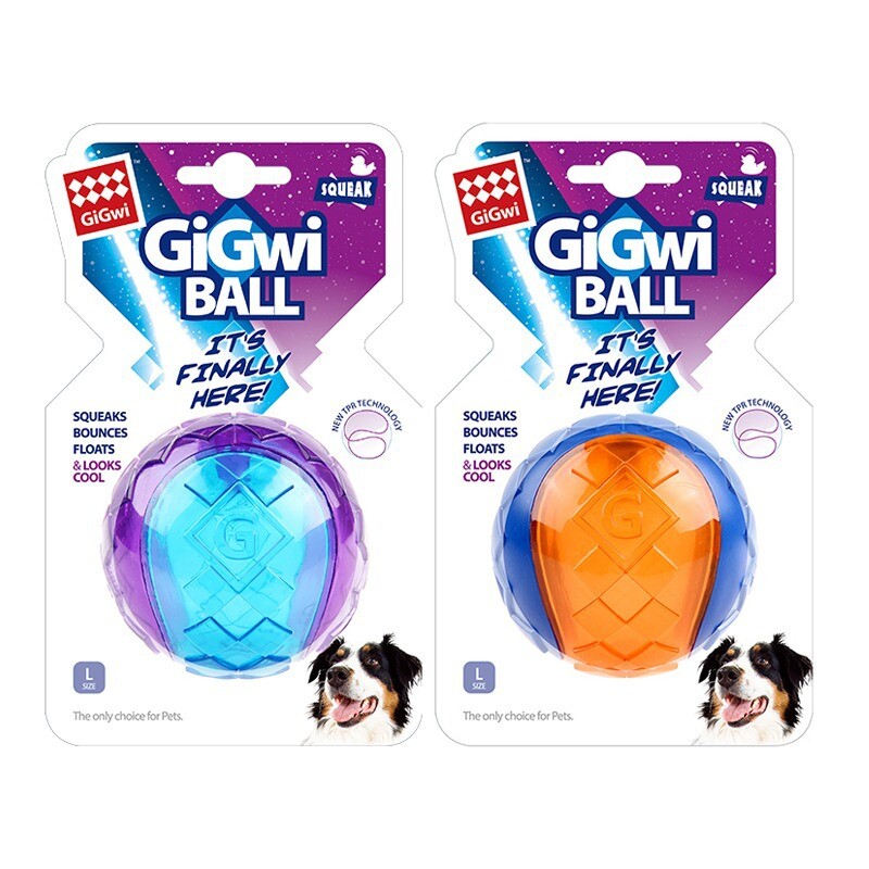 Gigwi Pet Toys G-Ball serijos interaktyvūs šunų kamuoliukai šunų žaislai girgždantys kamuoliukai 2,5 colio šokinėjantys ir įvairių spalvų mažiems/vidutiniams šunims
