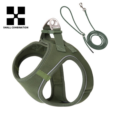 Set uzica za pseće remenje za male srednje pse Podesivi reflektirajući štene Mačka remenica za kućne ljubimce Prsluk Chihuahua Yorkies Šetnja na otvorenom