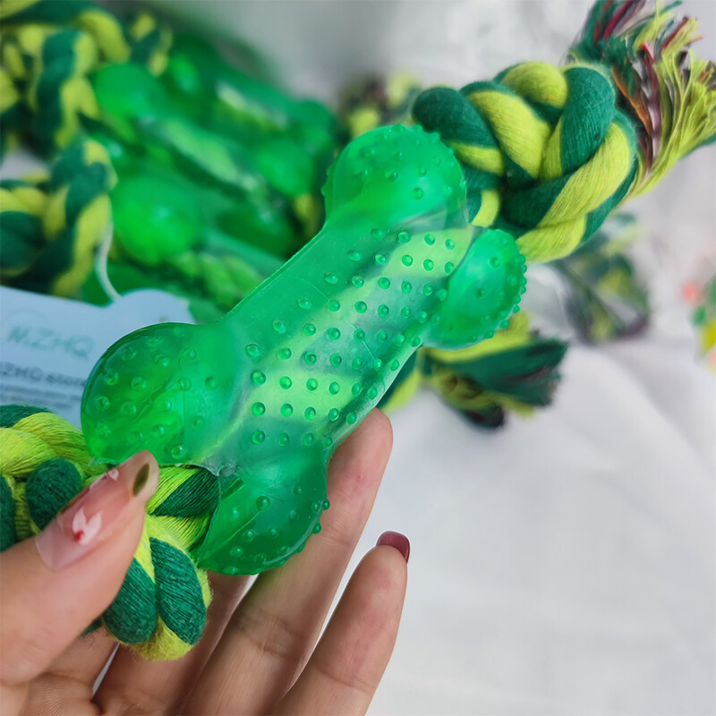 1 vnt. 25 cm naminių gyvūnėlių reikmenys Aukštos kokybės naminių šunų žaislai Minkšti plastikiniai kaulo formos virvė šuniuko dantukų valymas lauke linksmas treniruojamas kramtomas žaislas