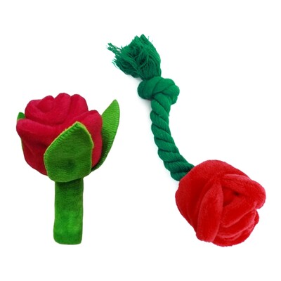 Плюшена играчка за кучета Squeak Rose Flower Плюшена играчка за дъвчене за малки и кучета