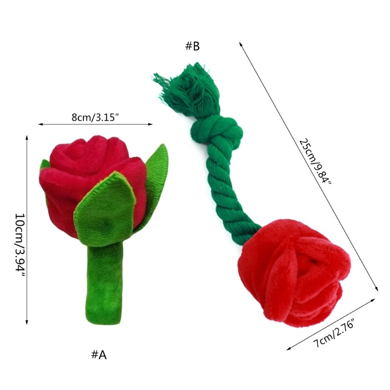Pildīta suņu rotaļlieta Squeak Rose Flower Plīša košļājamā rotaļlieta maziem un suņiem