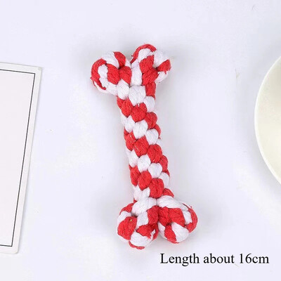 Kalėdinis šunų žaislas naminiams gyvūnėliams medvilninės virvės mazgas Interaktyvus šunų žaislų kamuolys šuniukui Čihuahua dideliems šunims Dantų šepetėlis Kramtomas šunų priedai