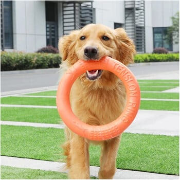 1PCS Orange Dog Toys Pet Flying Disk Training Ring Puller EVA Interactive Training Ring Puller Resistant for Dogs Training Suller