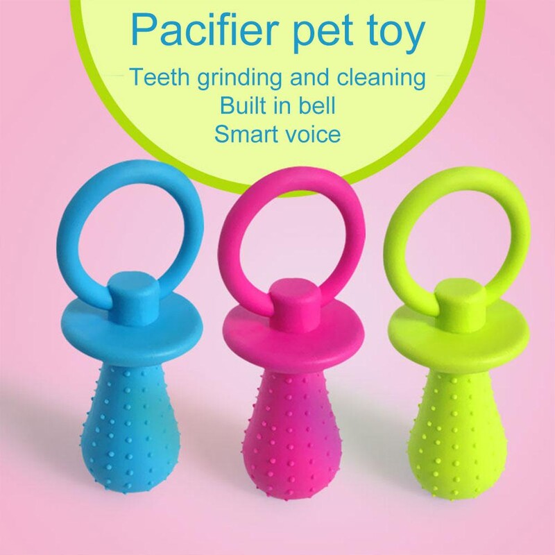 Guminis šunų čiulptukas su varpeliu, skirtas dantims dygti – naminių gyvūnėlių garsinimo ir kramtomojo žaislo reikmenys naminių šunų TPR čiulptuko žaislas H7J9