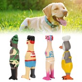 HOOPET Naminių šunų žaislai rėkiantis vištienos išspaudimo garsus žaislas šunims Itin patvarus juokingas, girgždantis geltonas guminis vištienos šunų kramtomasis žaislas