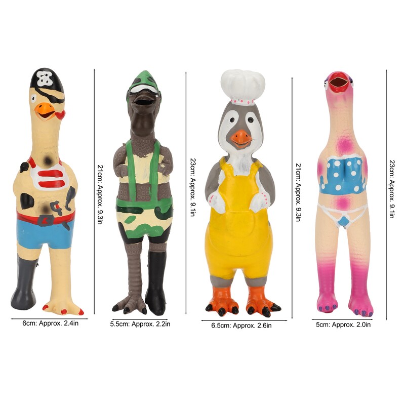 HOOPET Naminių šunų žaislai rėkiantis vištienos išspaudimo garsus žaislas šunims Itin patvarus juokingas, girgždantis geltonas guminis vištienos šunų kramtomasis žaislas