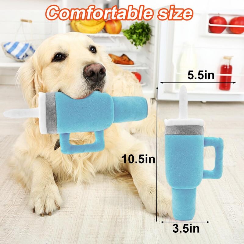 Jucărie pentru câini Jucărie de pluș, ceașcă de cafea Jucărie de mestecat Durabilă pentru animale de companie, anti mușcătură și jucării de pluș, câine scârțâit, jucărie distractivă de mestecat pentru cățeluș pentru îngrijirea bucală