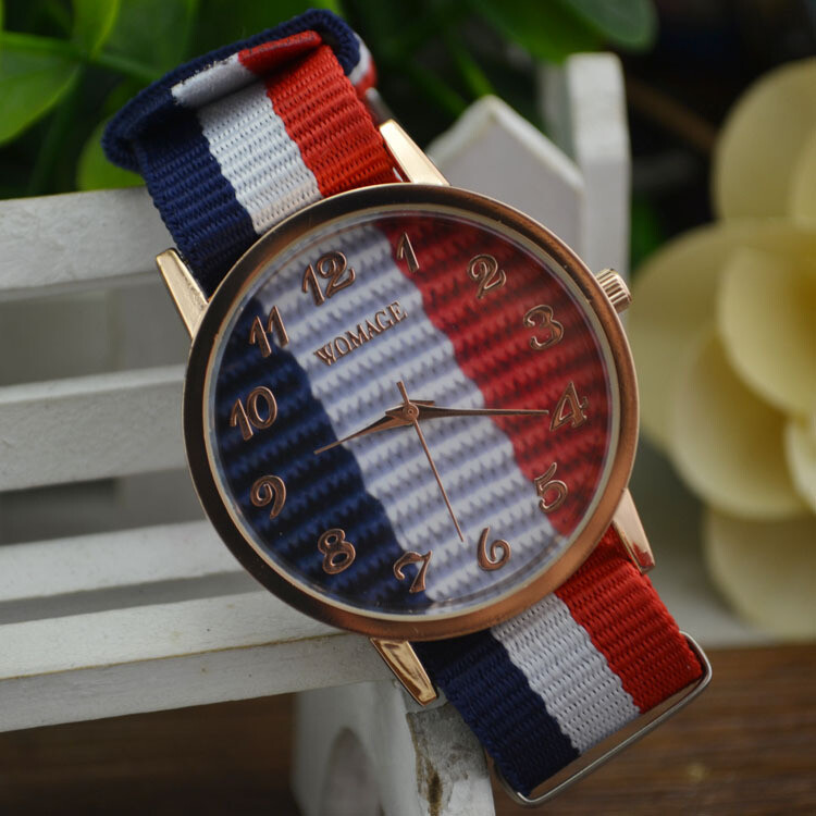 Jauns wmage1602 mājas pulkstenis. Pārdod modes neilona siksniņu pulkstenis vīriešiem un sievietēm pāriem kvarca pulkstenis vertikālās svītras pulkstenis