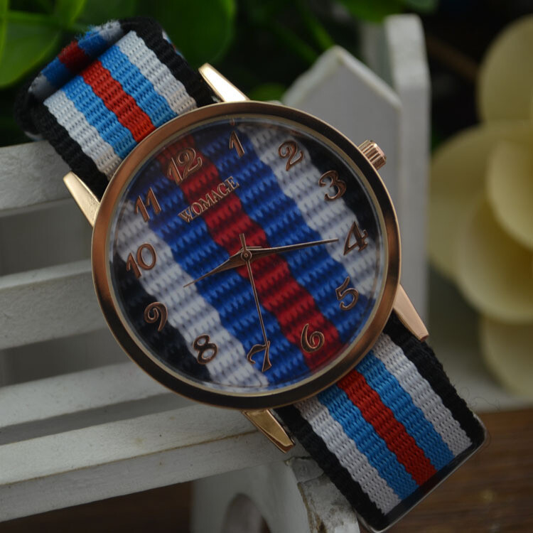 Jauns wmage1602 mājas pulkstenis. Pārdod modes neilona siksniņu pulkstenis vīriešiem un sievietēm pāriem kvarca pulkstenis vertikālās svītras pulkstenis