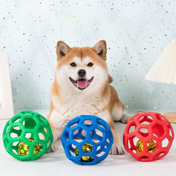 Παιχνίδι Dog Hollow Ball Labber Chew Toys for Dogs Cleaning Teeth Molar Resistant biteing with Bell Puppy Training Game Pet Supplies