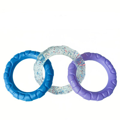 Jucărie de mestecat pentru câini TPR pentru curățarea dinților Jucării pentru animale de companie pentru câini mici, mijlocii mari, interactiv, rezistent la mușcături, remorcher cu 3 inele, jucărie pentru câini, articole pentru animale de companie