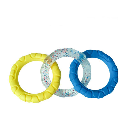 Jucărie de mestecat pentru câini TPR pentru curățarea dinților Jucării pentru animale de companie pentru câini mici, mijlocii mari, interactiv, rezistent la mușcături, remorcher cu 3 inele, jucărie pentru câini, articole pentru animale de companie