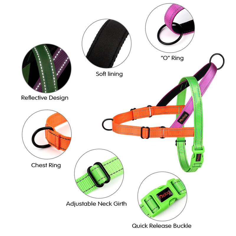 Reflexný nylonový postroj pre psov, bez ťahania, nastaviteľná vesta na venčenie domácich zvierat, odolná pre malé a veľké psy, mops, pitbull, buldog
