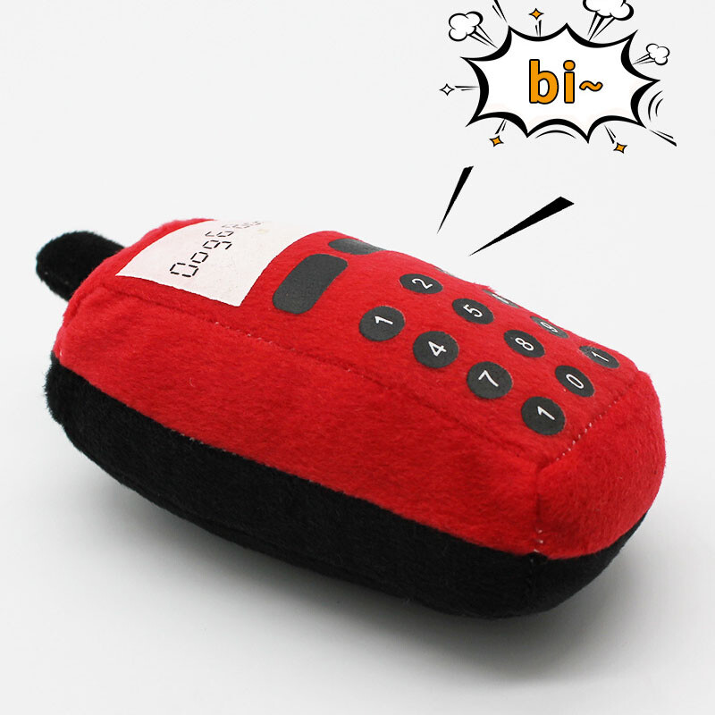 Forma de telefon mobil Jucărie de sunet pentru animale de companie Jucărie de mestecat pentru câini de pluș Cățeluș Pisicuță Curățător de dinți Periuță de dinți Moale pentru animale de companie Molar Jucării de dresaj pentru câini