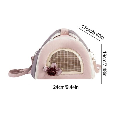 Transportor pentru animale de companie mic, hamster respirabil, geantă de călătorie confortabilă, transport multifuncțional, pentru depozitare, husă de dormit pentru umăr pentru animale