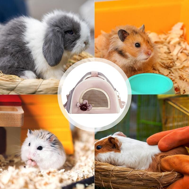 Transportor pentru animale de companie mic, hamster respirabil, geantă de călătorie confortabilă, transport multifuncțional, pentru depozitare, husă de dormit pentru umăr pentru animale