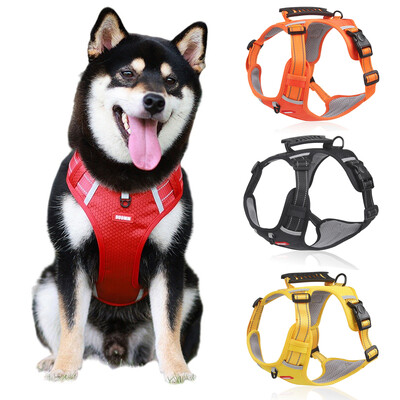 Ham pentru câini mari, fără tragere, hamuri pentru câini medii, ajustabil, reflectorizant de vară pentru câini mari, husky, Golden Retriever, accesorii pentru animale de companie