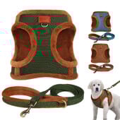 Set de lesă pentru ham pentru câini, cu 3 straturi, căptușit moale, hamuri pentru câini, vestă de iarnă pentru cățeluș, vestă de plimbare pentru câini de talie mică, mijlocie, pug