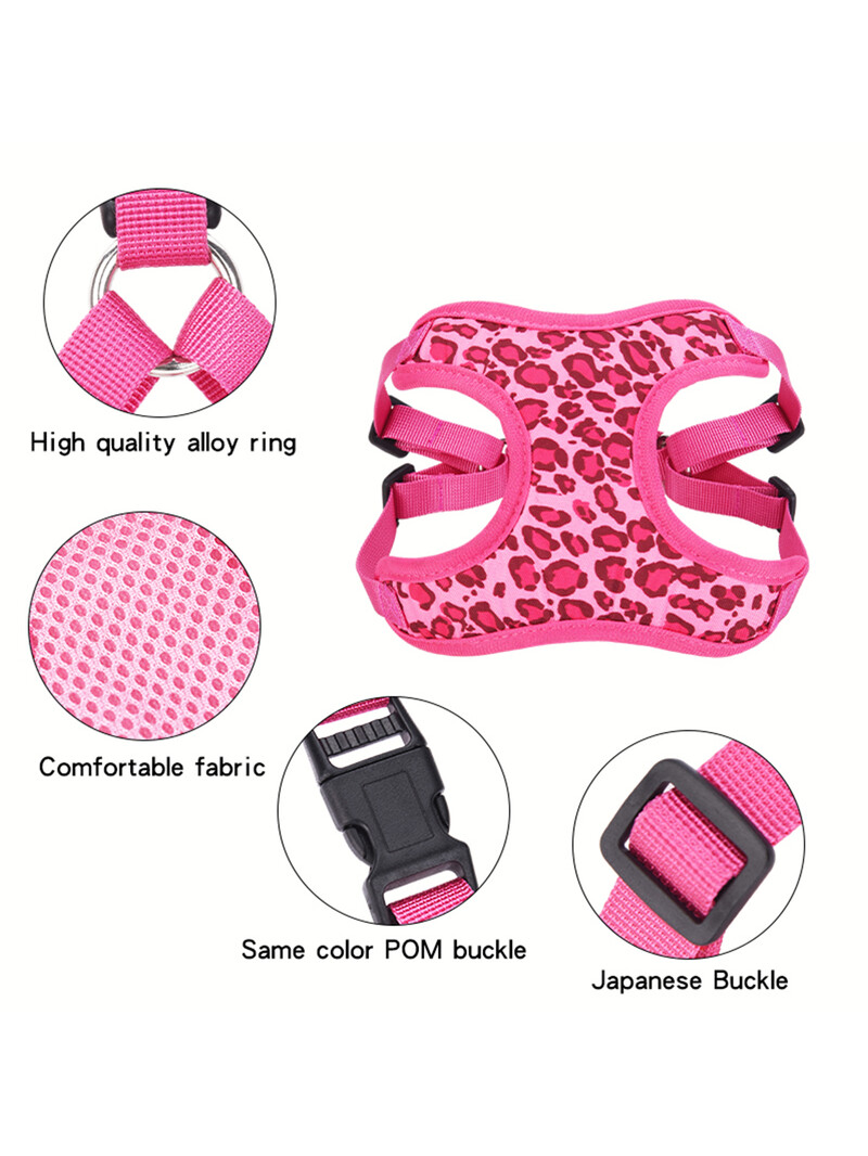 HP360 Set de ham pentru animale de companie Leopard, 1 buc, ham ajustabil, usor, pentru caini si pisici mici, mijlocii