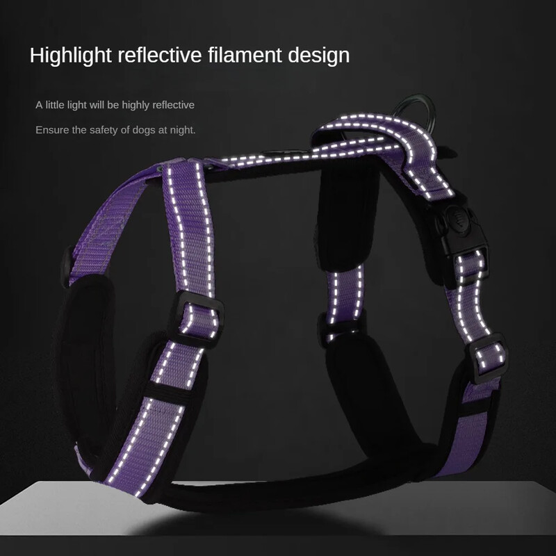 Escape Necaurlaidīga suņu zirglieta Pilnībā atstarojoša siksna ar polsterētu roktura regulējamu veste vidēja izmēra suņu pastaigām un apmācībai