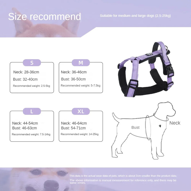 Escape Necaurlaidīga suņu zirglieta Pilnībā atstarojoša siksna ar polsterētu roktura regulējamu veste vidēja izmēra suņu pastaigām un apmācībai