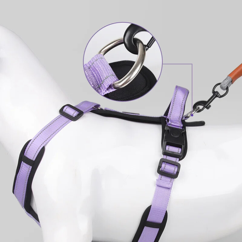 Escape Necaurlaidīga suņu zirglieta Pilnībā atstarojoša siksna ar polsterētu roktura regulējamu veste vidēja izmēra suņu pastaigām un apmācībai