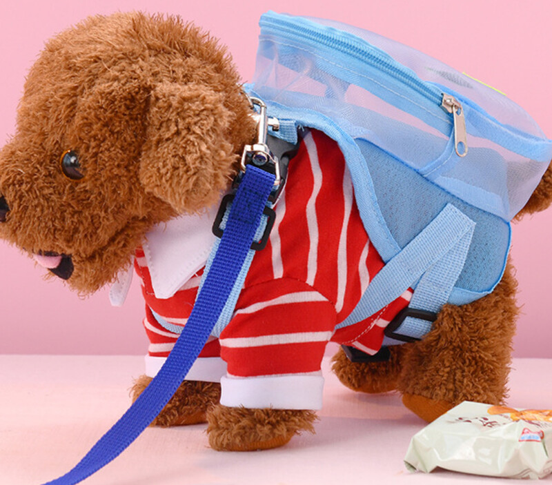 Pet Dog kuprinė mažas meškiukas traukimo krepšys vasarą kvėpuojantis dvigubais pečiais nešiojamas paprastas laikymo krepšys savarankiškai Kuprinė