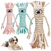 Kramtomasis žaislas šunims Šiaudinė galvutė pinta mazgas Lėlė squeaker Garso žaislas Molinis šuns žaislas Gyvūnų dresūra Interaktyvūs šunų lauko žaislai