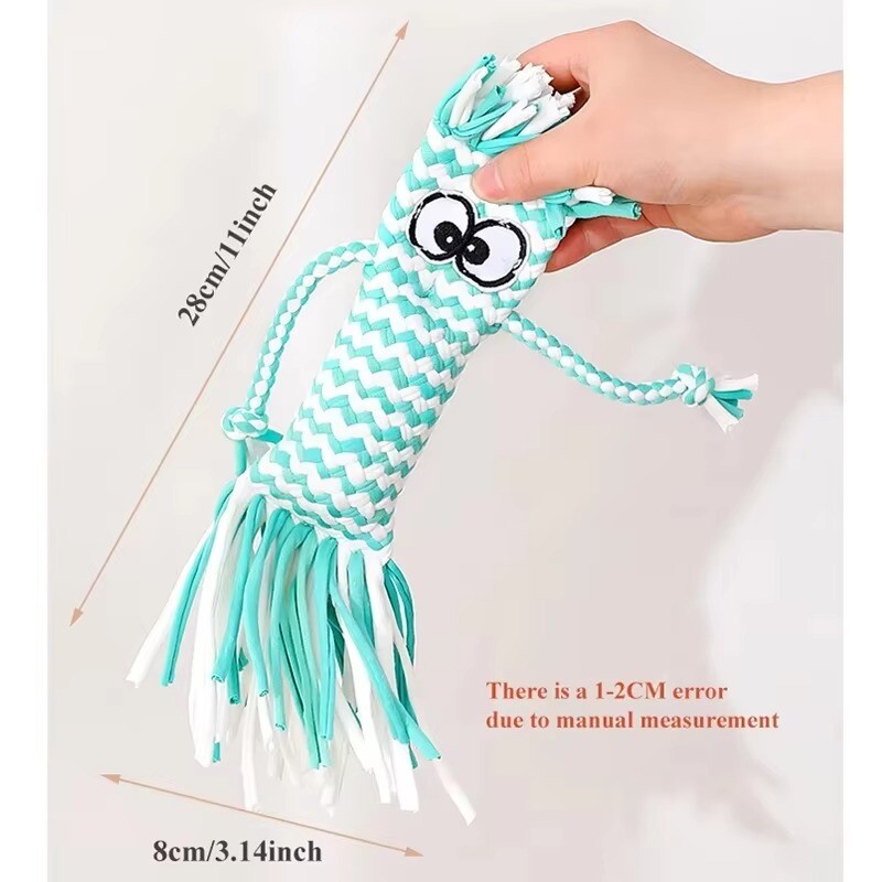 Kramtomasis žaislas šunims Šiaudinė galvutė pinta mazgas Lėlė squeaker Garso žaislas Molinis šuns žaislas Gyvūnų dresūra Interaktyvūs šunų lauko žaislai