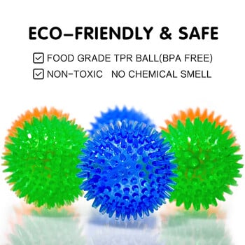 Pet Dog Toys Cat Puppy Sounding Toy Polka Squeaky Tooth Cleaning Ball TPR Εκπαίδευση Δόντια κατοικίδιων Αξεσουάρ με αγκάθια παιχνίδια για μάσημα