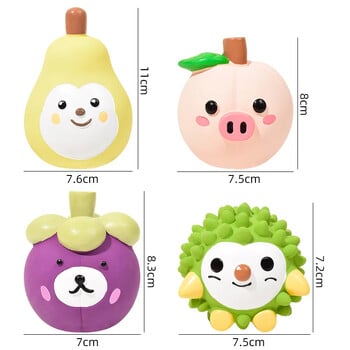 Creative Fruit Animal Dog Toy Latex Sound Cartoon Peach Pig Durian Hedgehog Pet παιχνίδι