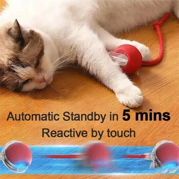 Επαναφορτιζόμενη Smart Pet Interactive Automatic Rolling Ball Toy Cats Προϊόντα για κατοικίδια Νέα Ηλεκτρική ουρά για γάτα με παιχνίδι με μπάλα για σκύλους