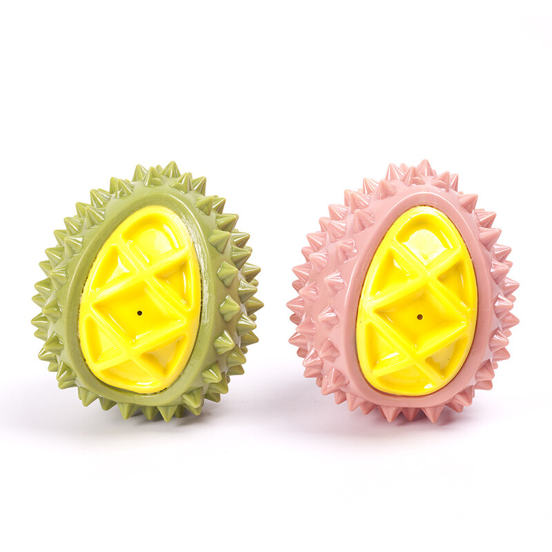 Šuns interaktyvus garsinis žaislas Durian formos šuns krūminis žaislas, dėvėjimui atsparus įkandimui, girgždantis šuo TPR šunų kramtomieji žaislai „Self Happy“