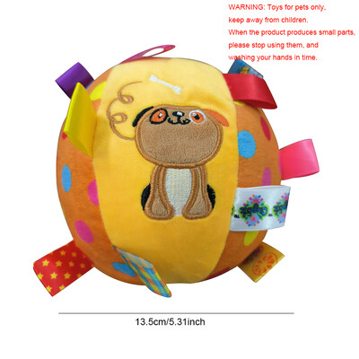 Plīša suņu vokālā rotaļlietu bumba Smieklīgas interaktīvas mājdzīvnieku rotaļlietas ar zvaniņiem Zobu tīrīšanas košļājamā rotaļlieta maziem lieliem suņiem kaķiem kucēnu izstrādājumi