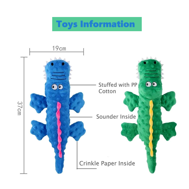 Animale de companie Jucării de pluș pentru câini scârțâitori Jucării amuzante în formă de crocodil pentru curățarea dinților Jucărie pentru antrenament cățeluș Articole interactive Jucării pentru câini