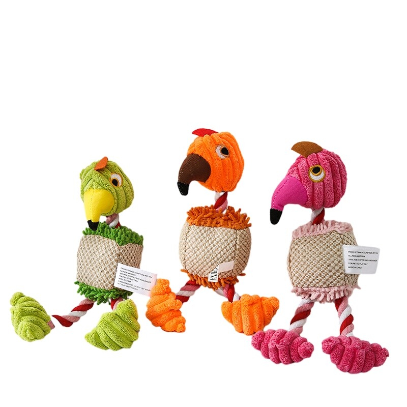 Pliušiniai šunų žaislai mažiems dideliems naminiams gyvūnėliams Juokingi paukščio formos šunys girgžda kramtomos virvės Žaisliniai augintiniai Interaktyvūs reikmenys