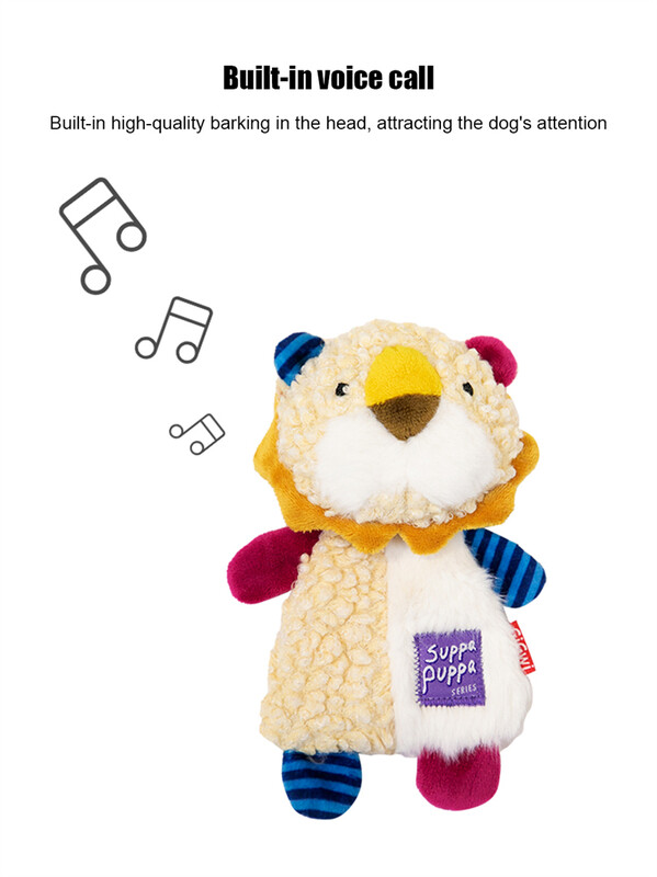 Cele mai noi jucării pentru animale de companie Gigwi Seria Suppa Puppa Hârtie sonoră Dinți molari Sună jucării de pluș lavabile pentru animale de companie pentru cățeluș