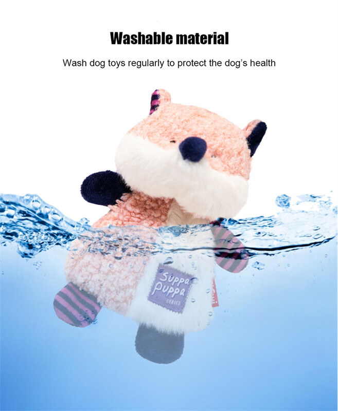 Cele mai noi jucării pentru animale de companie Gigwi Seria Suppa Puppa Hârtie sonoră Dinți molari Sună jucării de pluș lavabile pentru animale de companie pentru cățeluș