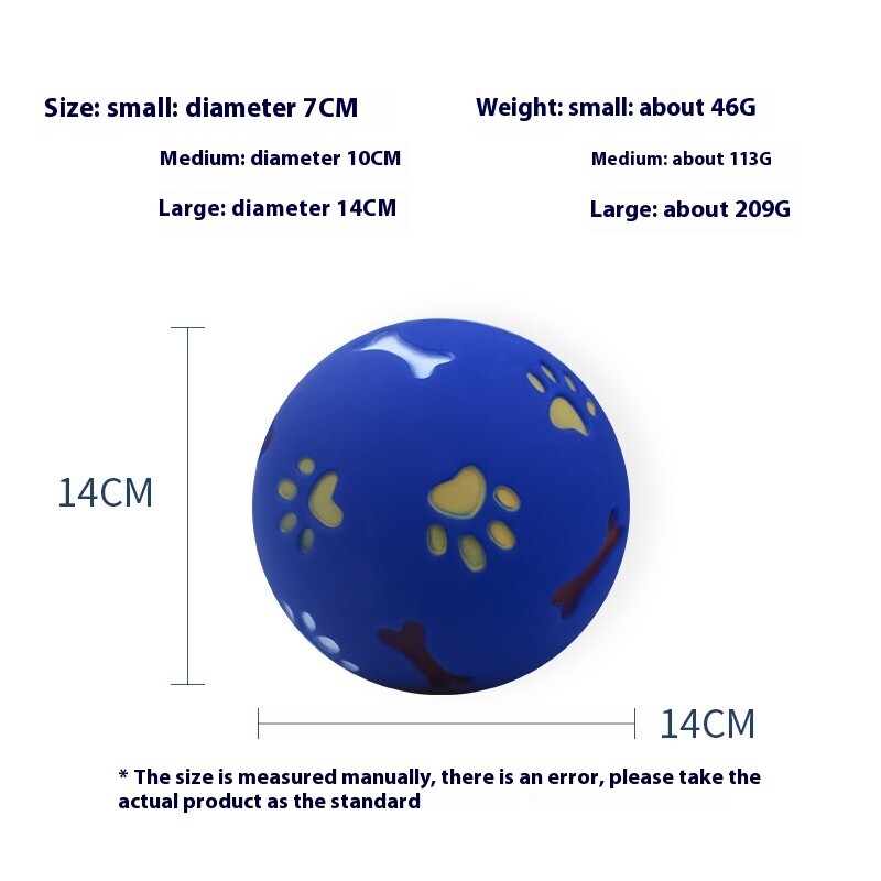Hračky pre psov, doplnky pre psov na hryzenie psov, vytekajúce guľôčky na jedlo, veľkosť a veľkosti dostupné vo viacerých farbách, gumené guľôčky