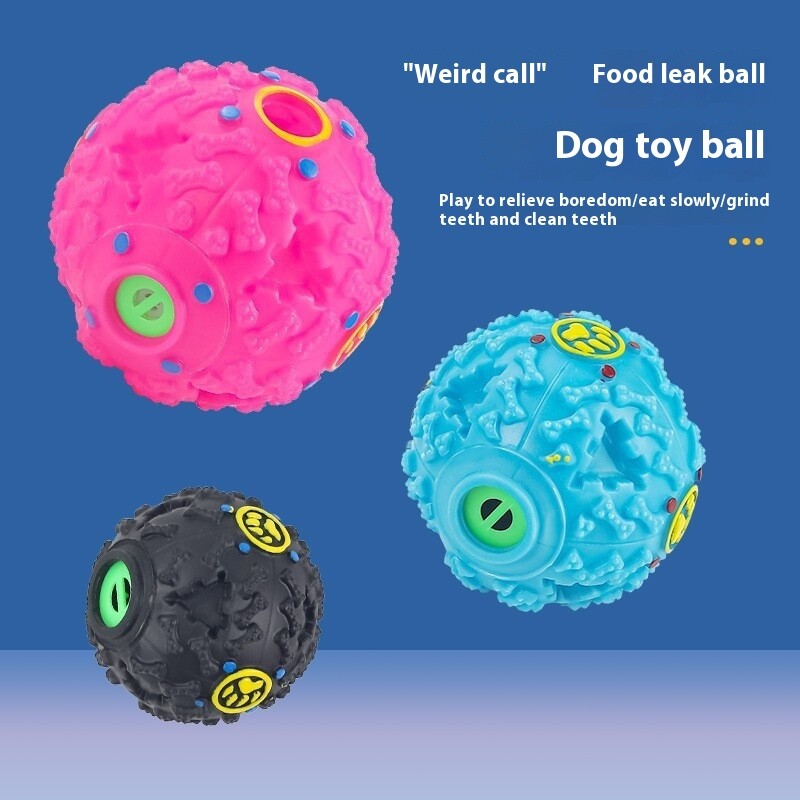 Hračky pre psov, doplnky pre psov na hryzenie psov, vytekajúce guľôčky na jedlo, veľkosť a veľkosti dostupné vo viacerých farbách, gumené guľôčky